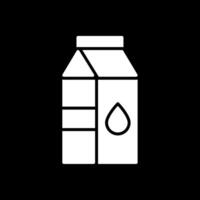 Milch Karton Glyphe invertiert Symbol Design vektor