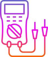 multimeter linje cirkel klistermärke ikon vektor