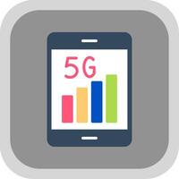 5g eben runden Ecke Symbol Design vektor