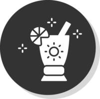 Cocktail Glyphe Schatten Kreis Symbol Design vektor