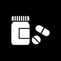 Tabletten Flasche Glyphe invertiert Symbol Design vektor