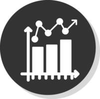 bar Diagram glyf skugga cirkel ikon design vektor