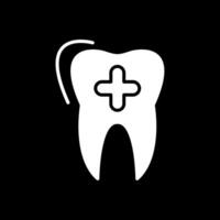 dental vård glyf omvänd ikon design vektor