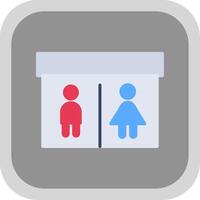 Öffentlichkeit Toilette eben runden Ecke Symbol Design vektor