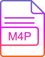 m4p fil formatera linje lutning ikon design vektor
