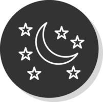 Mond Linie Schatten Kreis Symbol Design vektor