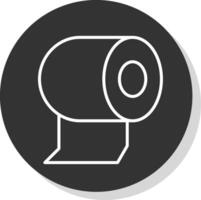toalett papper linje skugga cirkel ikon design vektor
