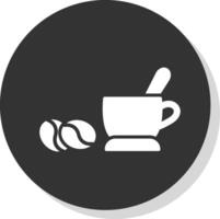 kaffe glyf skugga cirkel ikon design vektor