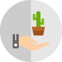 kaktus platt skala ikon design vektor