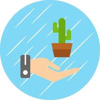 kaktus platt cirkel ikon design vektor
