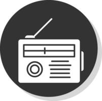 Radio Glyphe Schatten Kreis Symbol Design vektor