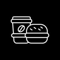 Burger Linie invertiert Symbol Design vektor