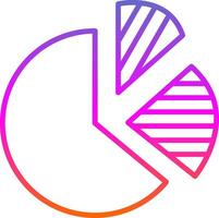 Kuchen Diagramm Linie Gradient Symbol Design vektor