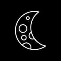 halvmåne måne linje omvänd ikon design vektor