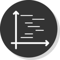 gnatt Diagram glyf skugga cirkel ikon design vektor