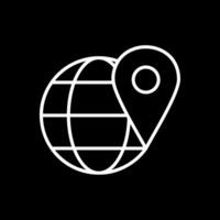 global Ort Linie invertiert Symbol Design vektor