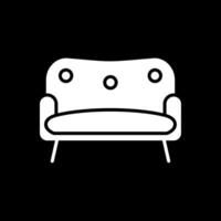 Sofa Glyphe invertiert Symbol Design vektor