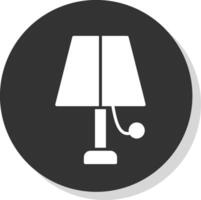 Lampe Glyphe Schatten Kreis Symbol Design vektor