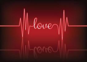 Liebe Text Valentinstag Neon Herz Hintergrund Vektor