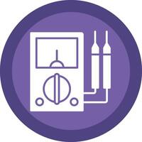 Multimeter Glyphe fällig Kreis Symbol Design vektor