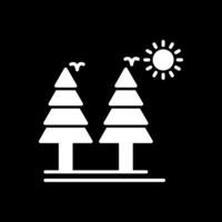 friska skog glyf omvänd ikon design vektor