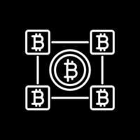 Bitcoin Blöcke Linie invertiert Symbol Design vektor