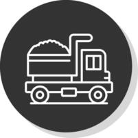 Dump LKW Glyphe fällig Kreis Symbol Design vektor