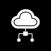 Wolke Computing Glyphe invertiert Symbol Design vektor