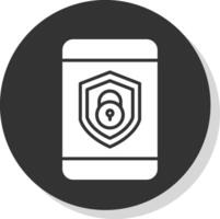 Sicherheit Handy, Mobiltelefon sperren Glyphe Schatten Kreis Symbol Design vektor