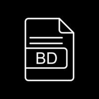 bd Datei Format Linie invertiert Symbol Design vektor