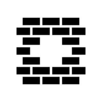 Ziegel-Glyph-Stil-Symbol isoliert auf weißem Hintergrund vektor