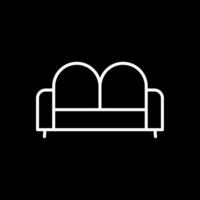 soffa säng linje omvänd ikon design vektor