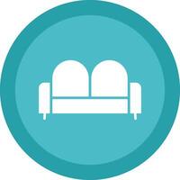 soffa säng linje skugga cirkel ikon design vektor