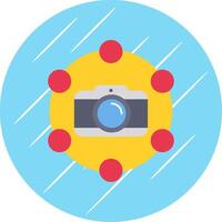 kamera platt cirkel ikon design vektor