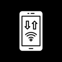 Handy, Mobiltelefon Telefon Glyphe invertiert Symbol Design vektor