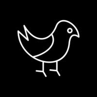 fågel linje omvänd ikon design vektor