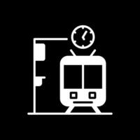 Metro Bahnhof Glyphe invertiert Symbol Design vektor