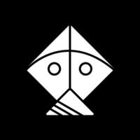 Drachen Glyphe invertiert Symbol Design vektor
