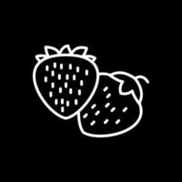 Erdbeeren Linie invertiert Symbol Design vektor