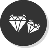 Diamant Glyphe Schatten Kreis Symbol Design vektor