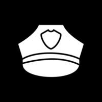 polis hatt glyf omvänd ikon design vektor