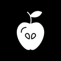 äpple glyf omvänd ikon design vektor
