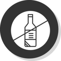 Nein Alkohol Glyphe Schatten Kreis Symbol Design vektor