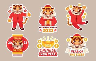 kinesiskt nyår, tigerns år, klistermärke