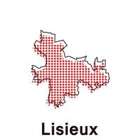 Karta stad av lisieux punkt stil begrepp infographics element, resa runt om de värld design mall vektor