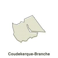 Karta stad av coudekerque branche punkt stil begrepp infographics element, resa runt om de värld design mall vektor