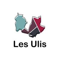 Karta Frankrike Land med stad av les ulis, geometrisk och färgrik logotyp design mall element vektor