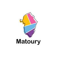 Karta Frankrike Land med stad av matoury, geometrisk och färgrik logotyp design mall element vektor