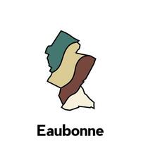 eaubonne Karta, Frankrike Land Karta platt stil modern logotyp design illustration vektor