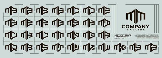 Luxus abstrakt gestalten Brief m mm Logo einstellen vektor